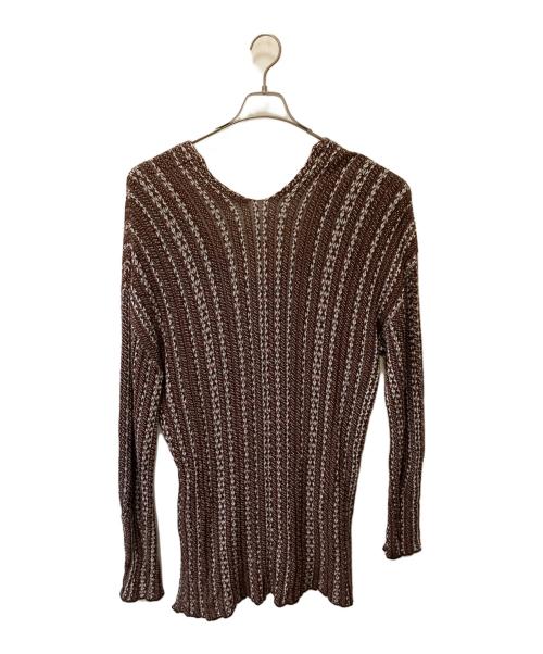 Mame Kurogouchi（マメクロゴウチ）Mame Kurogouchi (マメクロゴウチ) V Neck Jacquard Knitted Pullover ブラウン サイズ:3の古着・服飾アイテム