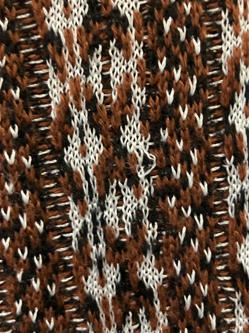 Mame Kurogouchi（マメクロゴウチ）Mame Kurogouchi (マメクロゴウチ) V Neck Jacquard Knitted Pullover ブラウン サイズ:3の古着・服飾アイテム