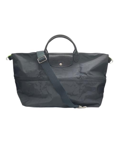 LONGCHAMP（ロンシャン）LONGCHAMP (ロンシャン) ル プリアージュ グリーン トラベルバッグ ブラックの古着・服飾アイテム