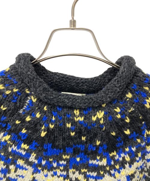 Acne studios（アクネ ストゥディオズ）Acne studios (アクネ ストゥディオズ) Sirus Icelandic Sweater ライトグレー×ブラック サイズ:XSの古着・服飾アイテム