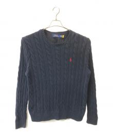 POLO RALPH LAUREN（ポロ・ラルフローレン）の古着「ケーブルニット」｜ネイビー