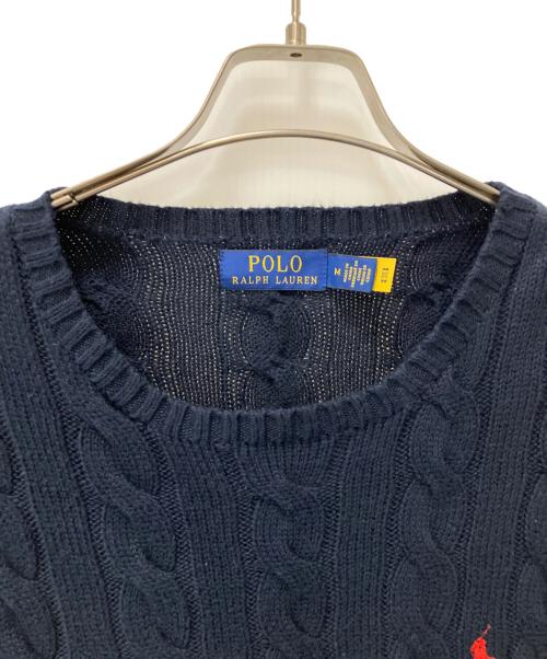 POLO RALPH LAUREN（ポロ・ラルフローレン）POLO RALPH LAUREN (ポロ・ラルフローレン) ケーブルニット ネイビー サイズ:Mの古着・服飾アイテム