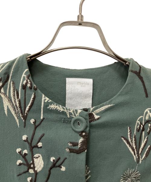 Marble SUD（マーブルシュッド）Marble SUD (マーブルシュッド) ノーカラーコート グリーン サイズ:Freeの古着・服飾アイテム