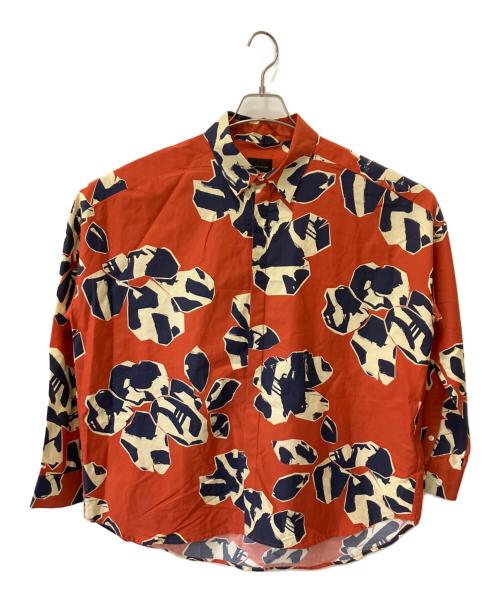 BANANATIME（バナナタイム）BANANATIME (バナナタイム) OVERSIZED 2 SHIRT オレンジ×ネイビー サイズ:Lの古着・服飾アイテム