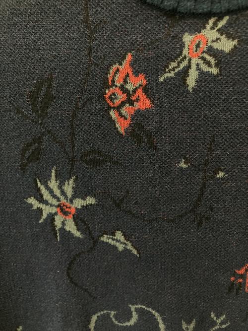 BY GLAD HAND（バイ グラッド ハンド）BY GLAD HAND (バイ グラッド ハンド) クルーネック 麻混 ジャガードニット ネイビー サイズ:3の古着・服飾アイテム