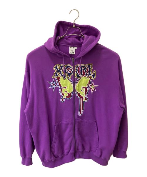 X-GIRL（エックスガール）X-GIRL (エックスガール) ジップパーカー パープル サイズ:Mの古着・服飾アイテム