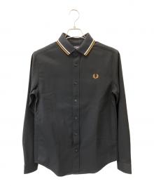 FRED PERRY（フレッドペリー）の古着「Polo Collar Woven Pique Shirt」｜ブラック