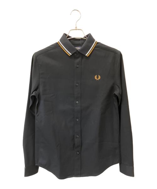 FRED PERRY（フレッドペリー）FRED PERRY (フレッドペリー) Polo Collar Woven Pique Shirt ブラック サイズ:S 未使用品の古着・服飾アイテム