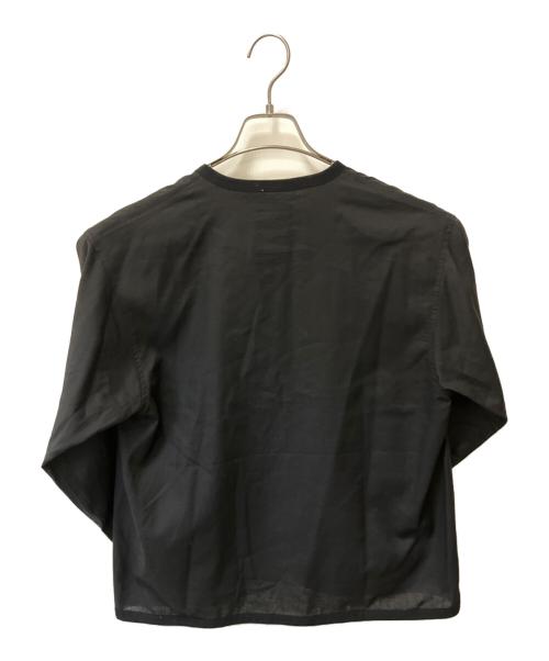 DANTON（ダントン）DANTON (ダントン) リネンポリエステルクロス シャツカーディガン ブラック サイズ:36の古着・服飾アイテム