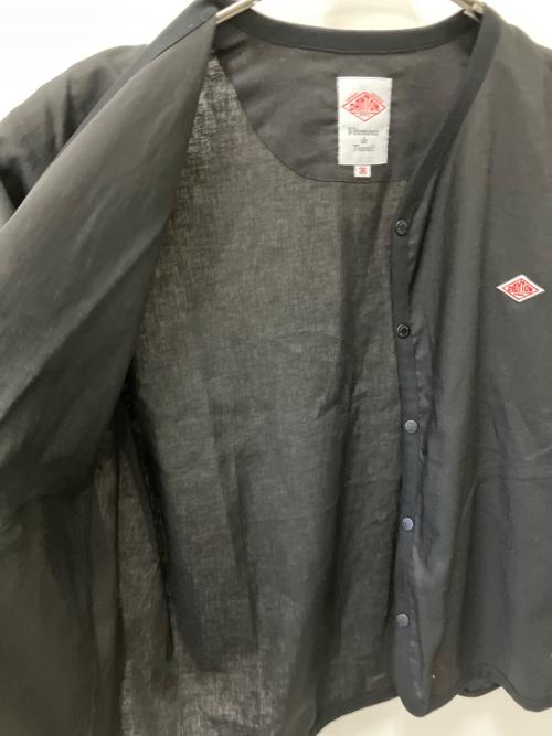 DANTON（ダントン）DANTON (ダントン) リネンポリエステルクロス シャツカーディガン ブラック サイズ:36の古着・服飾アイテム