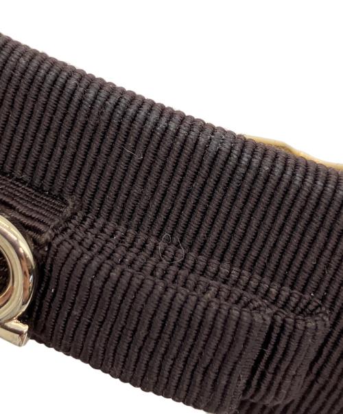 Salvatore Ferragamo（サルヴァトーレ フェラガモ）Salvatore Ferragamo (サルヴァトーレ フェラガモ) リボンバレッタ ダークブラウンの古着・服飾アイテム