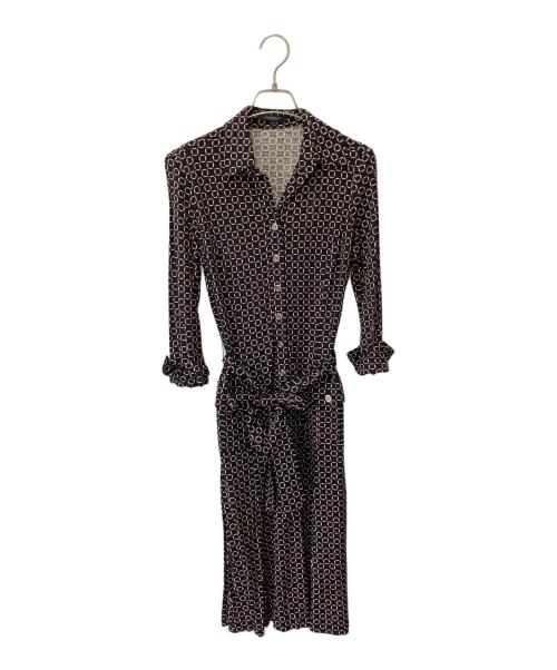 BURBERRY LONDON（バーバリーロンドン）BURBERRY LONDON (バーバリーロンドン) 長袖ワンピース ブラック×パープル サイズ:38の古着・服飾アイテム