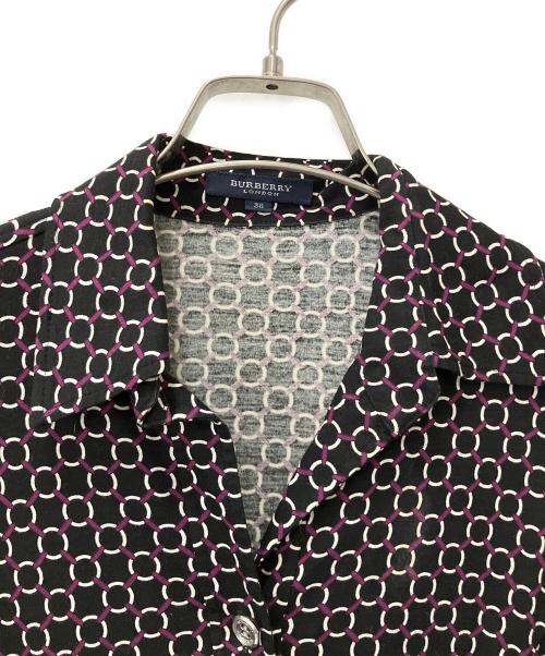 BURBERRY LONDON（バーバリーロンドン）BURBERRY LONDON (バーバリーロンドン) 長袖ワンピース ブラック×パープル サイズ:38の古着・服飾アイテム
