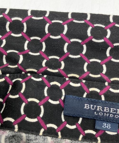BURBERRY LONDON（バーバリーロンドン）BURBERRY LONDON (バーバリーロンドン) 長袖ワンピース ブラック×パープル サイズ:38の古着・服飾アイテム