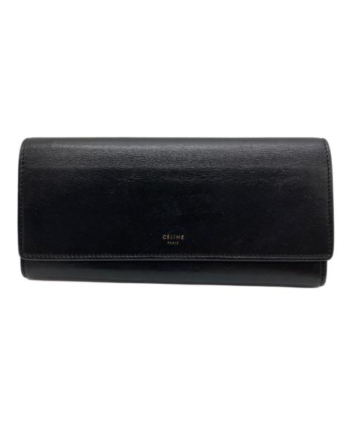 CELINE（セリーヌ）CELINE (セリーヌ) 長財布　フラップ マルチファンクション ブラックの古着・服飾アイテム
