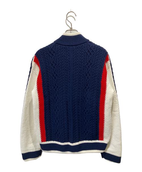 adidas（アディダス）adidas (アディダス) レトロ リミックス カーディガン ネイビー×ホワイト サイズ:Sの古着・服飾アイテム