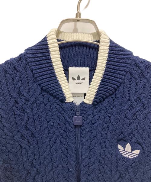 adidas（アディダス）adidas (アディダス) レトロ リミックス カーディガン ネイビー×ホワイト サイズ:Sの古着・服飾アイテム