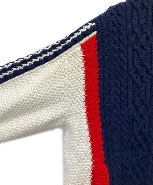 adidas（アディダス）adidas (アディダス) レトロ リミックス カーディガン ネイビー×ホワイト サイズ:Sの古着・服飾アイテム