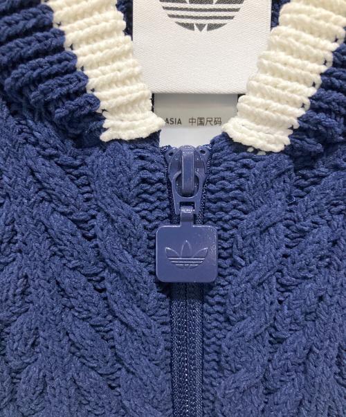 adidas（アディダス）adidas (アディダス) レトロ リミックス カーディガン ネイビー×ホワイト サイズ:Sの古着・服飾アイテム
