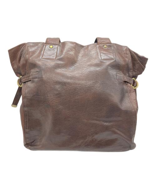 genten（ゲンテン）genten (ゲンテン) レザートートバッグ ブラウンの古着・服飾アイテム