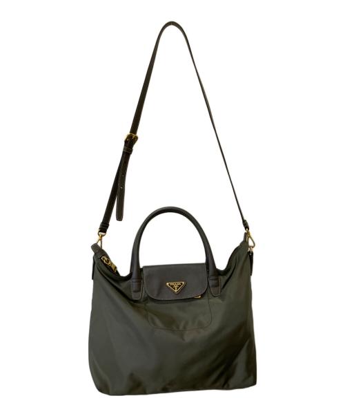 PRADA（プラダ）PRADA (プラダ) 2WAYショルダーバッグ カーキの古着・服飾アイテム