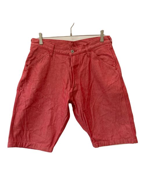 YAMANE（ヤマネ）YAMANE (ヤマネ) EVISU (エヴィス) デニムハーフパンツ レッド サイズ:36の古着・服飾アイテム