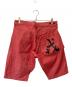 YAMANE (ヤマネ) EVISU (エヴィス) デニムハーフパンツ レッド サイズ:36：7000円