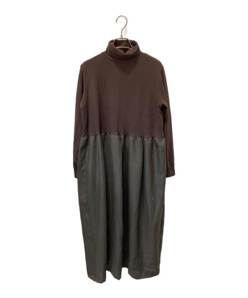 mizuiro-ind（ミズイロインド）mizuiro-ind (ミズイロインド) 長袖ワンピース ブラウン サイズ:Free 未使用品の古着・服飾アイテム