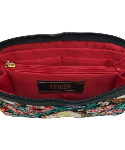 FEILER（フェイラー）FEILER (フェイラー) ハイジアンティーク便利ポーチ グリーン×ブラックの古着・服飾アイテム