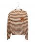 maison kitsune（メゾンキツネ）の古着「FOX HEAD INTARSIA COMFORT STRIPED JUMPER」｜ブラウン×アイボリー