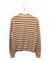 maison kitsune (メゾンキツネ) FOX HEAD INTARSIA COMFORT STRIPED JUMPER ブラウン×アイボリー サイズ:S：15000円