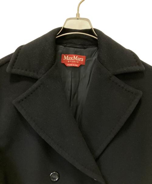Max Mara Studio（マックスマーラ ストゥディオ）Max Mara Studio (マックスマーラ ストゥディオ) Pコート ブラック サイズ:42の古着・服飾アイテム