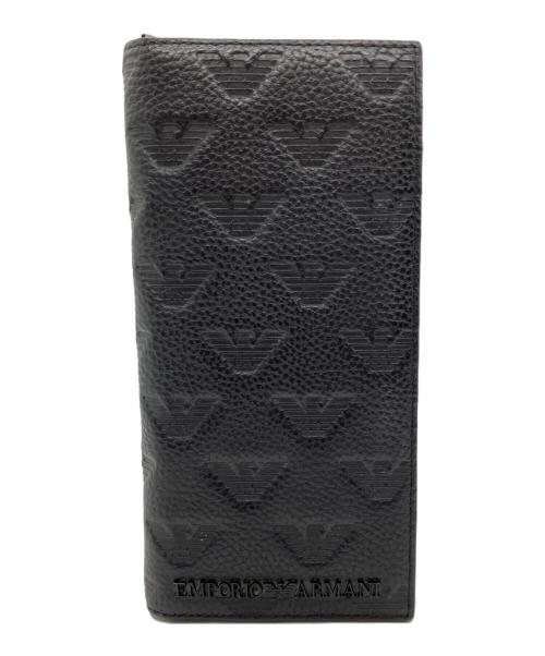 EMPORIO ARMANI（エンポリオ アルマーニ）EMPORIO ARMANI (エンポリオ アルマーニ) 長財布　オールオーバーエンボスイーグル ブラックの古着・服飾アイテム