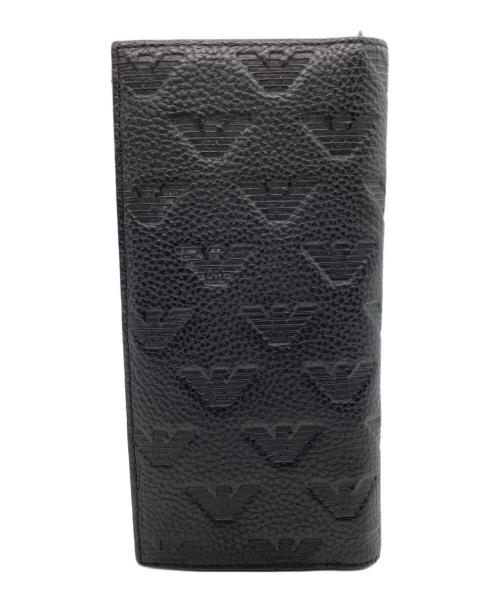 EMPORIO ARMANI（エンポリオ アルマーニ）EMPORIO ARMANI (エンポリオ アルマーニ) 長財布　オールオーバーエンボスイーグル ブラックの古着・服飾アイテム