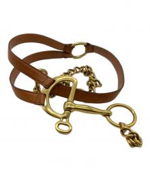 RALPH LAUREN（ラルフローレン）の古着「レザーチェーンベルト」｜キャメル×ゴールド