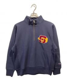 Champion REVERSE WEAVE（チャンピオン リバース ウィーブ）の古着「リバースウィーブ ハーフジップスウェットシャツ」｜ネイビー