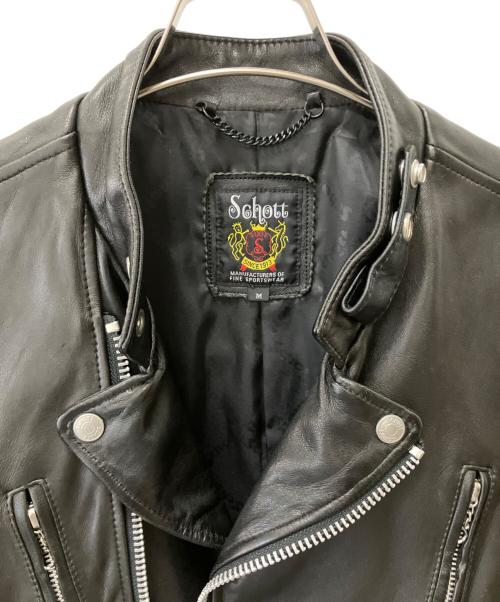 Schott（ショット）Schott (ショット) ダブルブレストライダースジャケット ブラック サイズ:Mの古着・服飾アイテム
