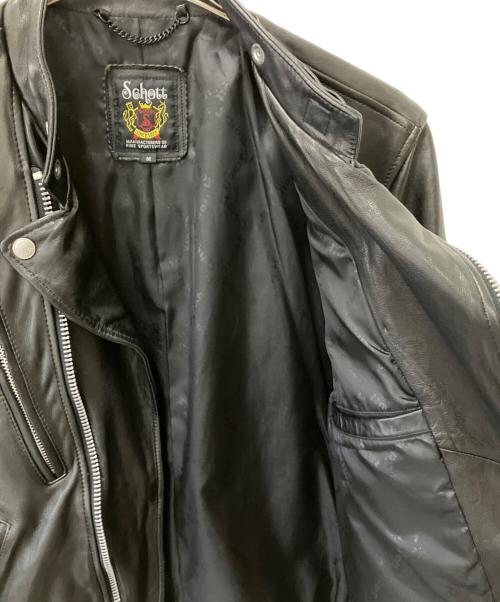Schott（ショット）Schott (ショット) ダブルブレストライダースジャケット ブラック サイズ:Mの古着・服飾アイテム