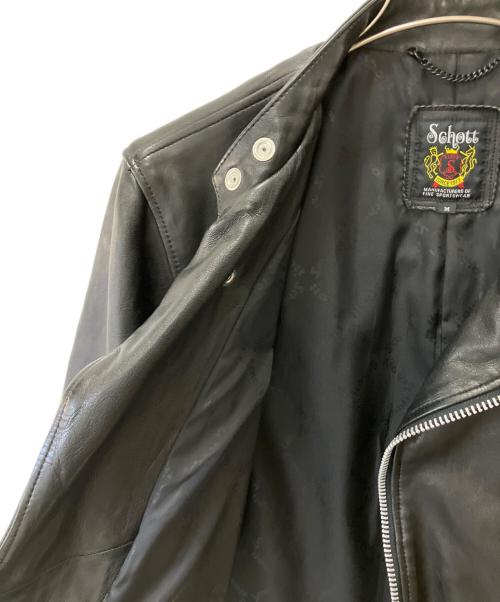 Schott（ショット）Schott (ショット) ダブルブレストライダースジャケット ブラック サイズ:Mの古着・服飾アイテム