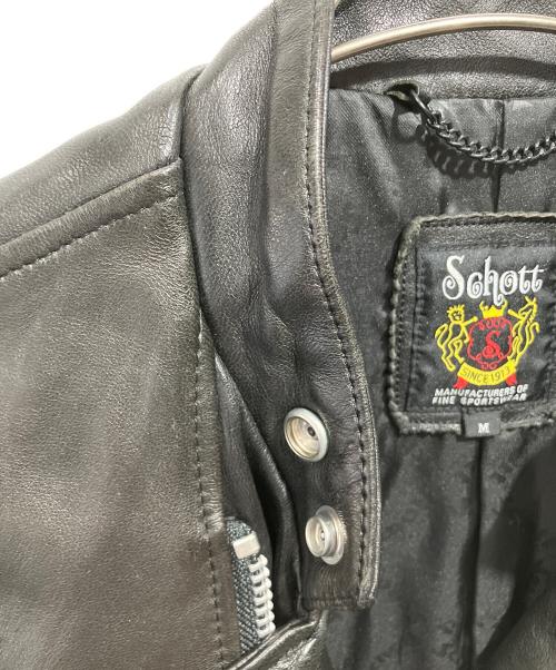 Schott（ショット）Schott (ショット) ダブルブレストライダースジャケット ブラック サイズ:Mの古着・服飾アイテム