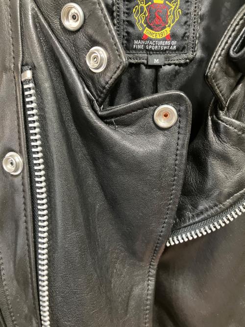 Schott（ショット）Schott (ショット) ダブルブレストライダースジャケット ブラック サイズ:Mの古着・服飾アイテム