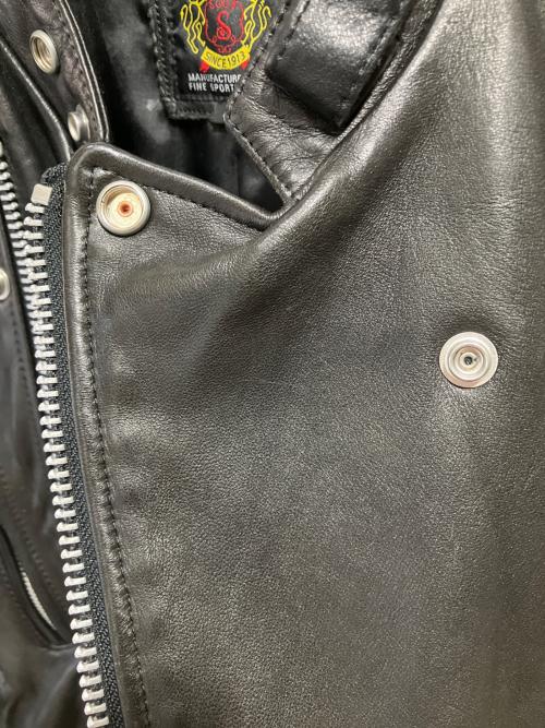Schott（ショット）Schott (ショット) ダブルブレストライダースジャケット ブラック サイズ:Mの古着・服飾アイテム