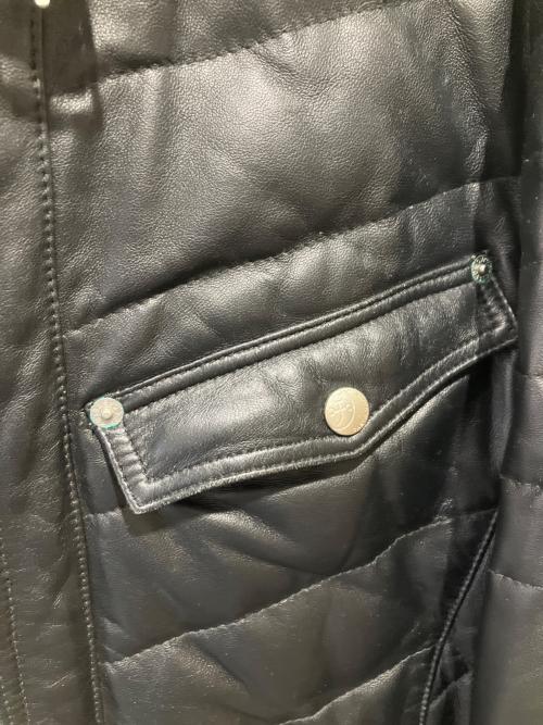 CASTELBAJAC（カステルバジャック）CASTELBAJAC (カステルバジャック) ラムレザーダウンジャケット ブラック サイズ:46の古着・服飾アイテム