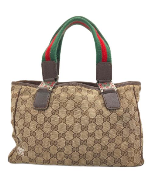 GUCCI（グッチ）GUCCI (グッチ) ハンドバッグ　シェリーライン ブラウンの古着・服飾アイテム