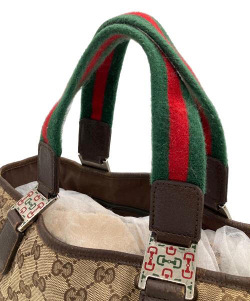 GUCCI（グッチ）GUCCI (グッチ) ハンドバッグ　シェリーライン ブラウンの古着・服飾アイテム