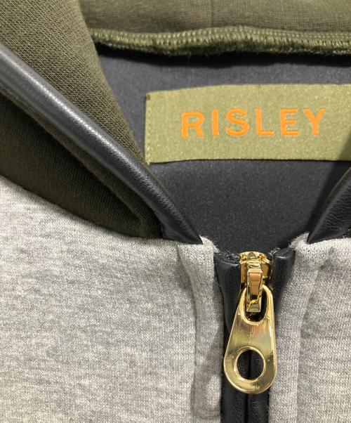 Risley（リズレー）Risley (リズレー) バックパンチング フリルフーディー グレー×カーキ サイズ:FREE 未使用品の古着・服飾アイテム