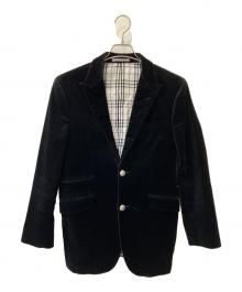 BURBERRY BLACK LABEL（バーバリーブラックレーベル）の古着「ベロアテーラードジャケット」｜ブラック