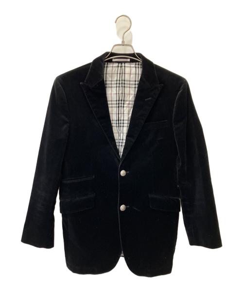BURBERRY BLACK LABEL（バーバリーブラックレーベル）BURBERRY BLACK LABEL (バーバリーブラックレーベル) ベロアテーラードジャケット ブラック サイズ:Sの古着・服飾アイテム