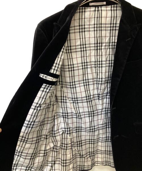 BURBERRY BLACK LABEL（バーバリーブラックレーベル）BURBERRY BLACK LABEL (バーバリーブラックレーベル) ベロアテーラードジャケット ブラック サイズ:Sの古着・服飾アイテム