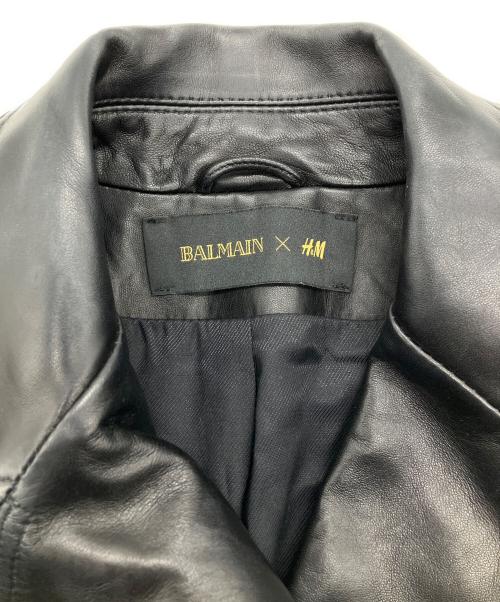 H&M（エイチアンドエム）H&M (エイチアンドエム) BALMAIN (バルマン) ダブルライダースジャケット ブラック サイズ:40の古着・服飾アイテム